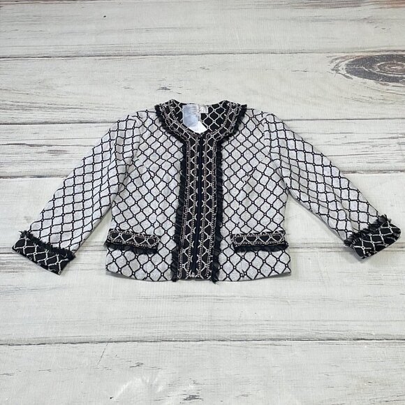 Alberto Makali Jacket NWT Knit Coat Beads Tulle Wool Black Gray Size Small S - Picture 11 of 16